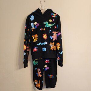 Lola + The Boys Happy Jungle Art Tracksuit Set Joggers and Hoodie Boys Size 14